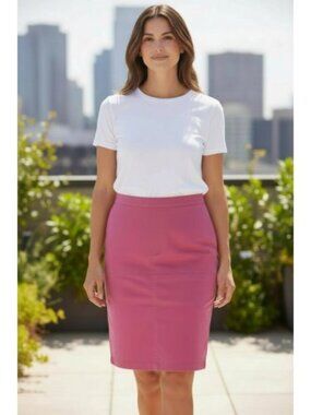 SHAPE FX Pink Stretch Straight Denim Skirt Ladies Size 16W